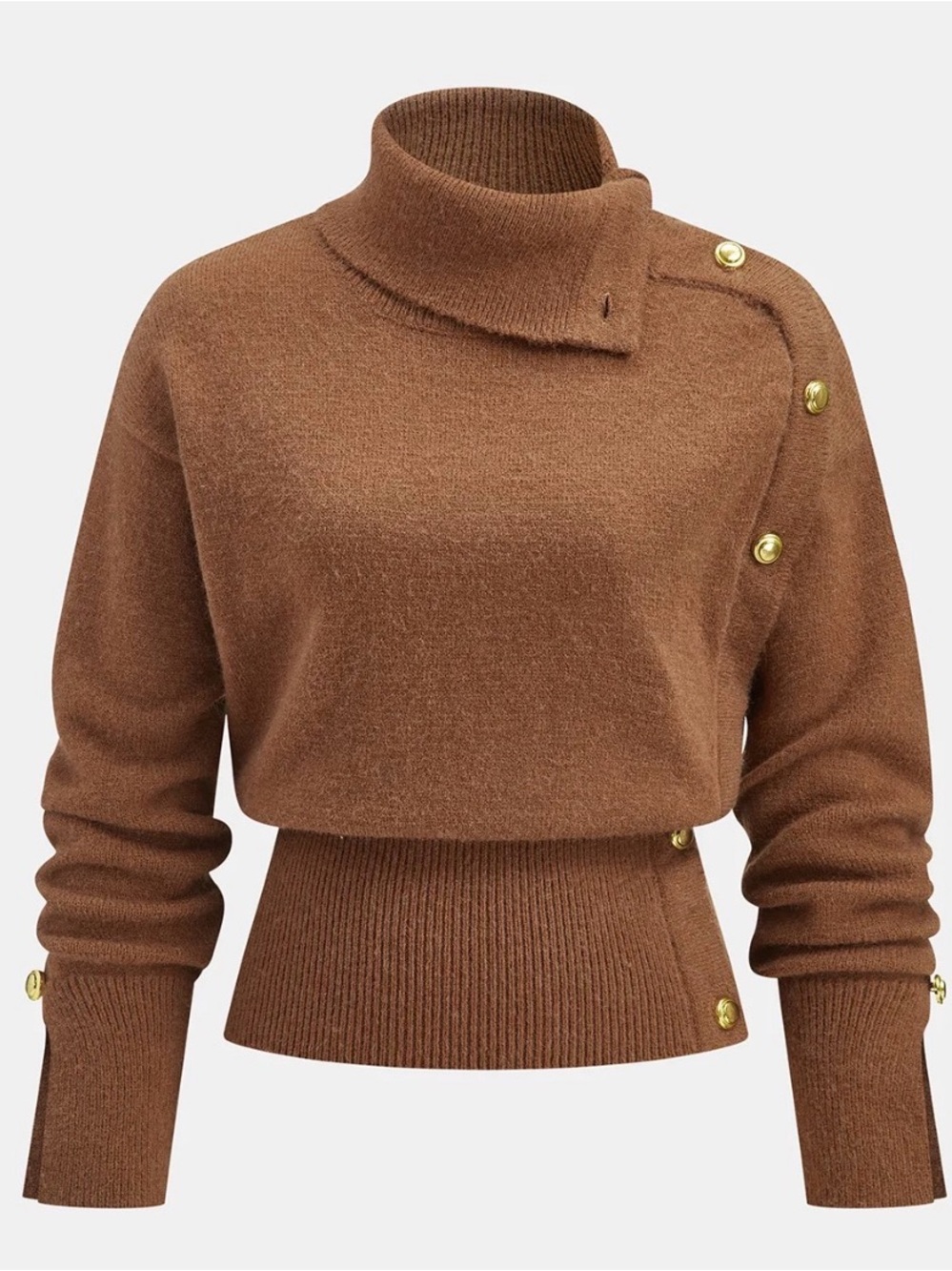 Commense NWT cinched waist asymmetrical turtleneck, small